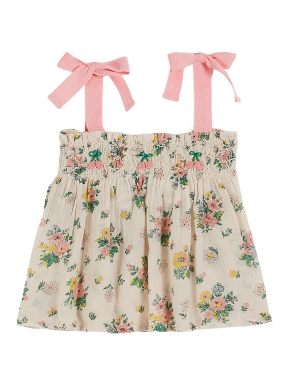 NWT $74 Emile Et Ida Bretelles Rose Embroidered Top Toddler/Baby Various Sizes